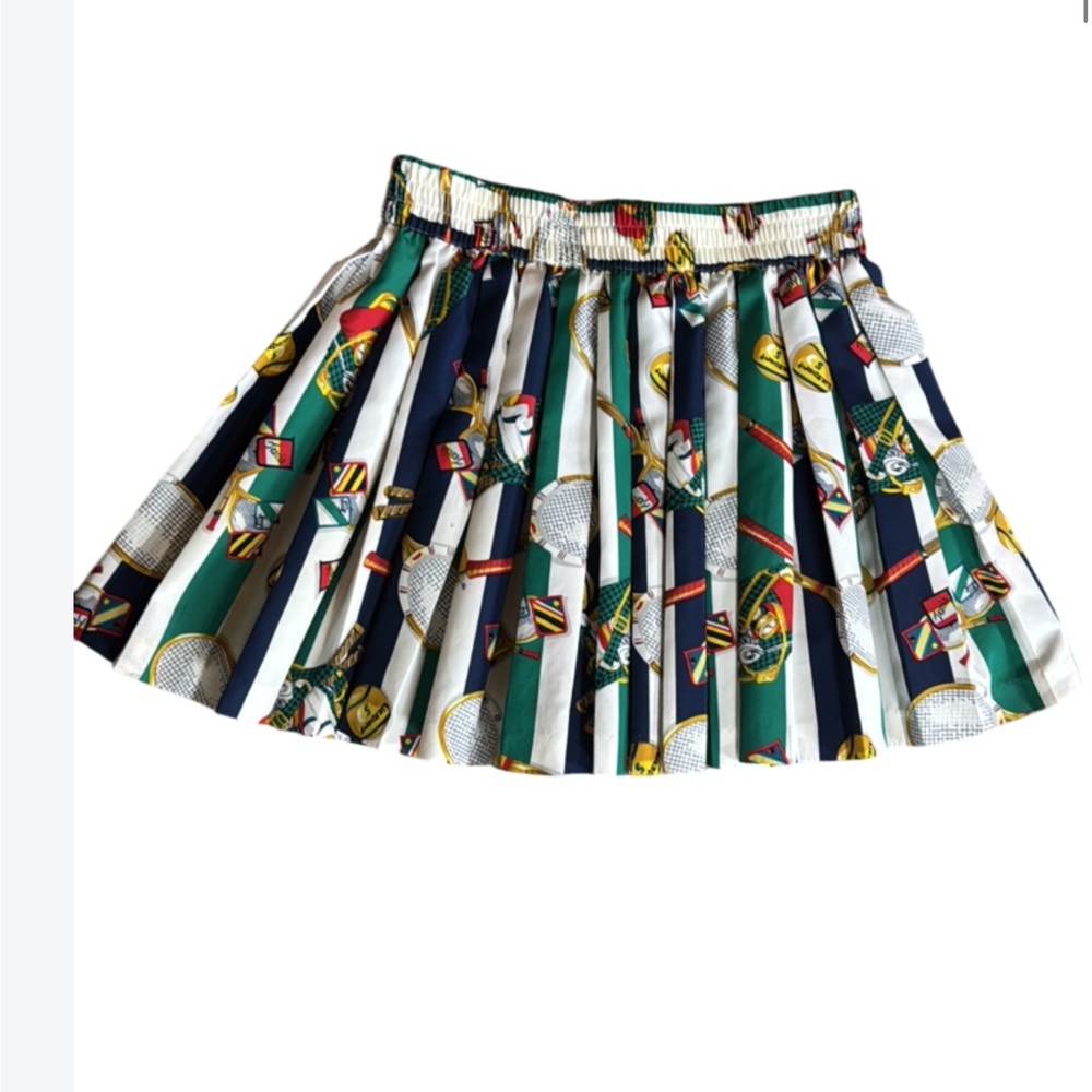 LizSport / Liz Sport pleated short skirt with tennis motif Size Small